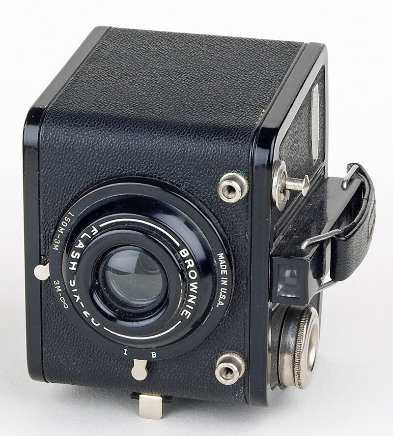 Kodak Brownie Flash caméra - années 1950 - étui en cuir